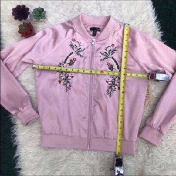 Aqua Embroidered Pink Bomber Jacket - Picture 12 of 14
